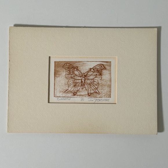 Limited Edition Matted Lithograph Print "Butterfly" 123/275 By Doug Forsythe - Picture 2 of 3